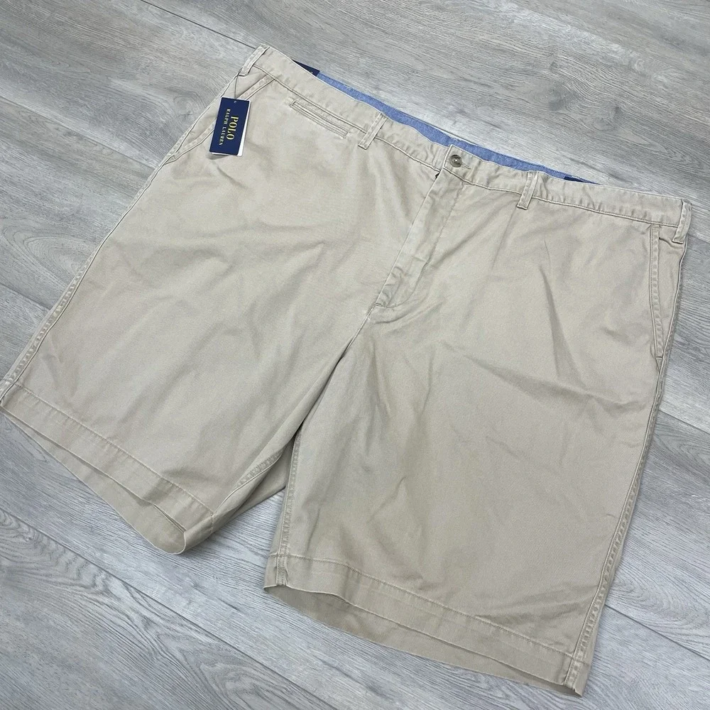 NWI Polo Ralph Lauren Classic Fit Khaki Chino Shorts Men Sz 50B Prep Casual